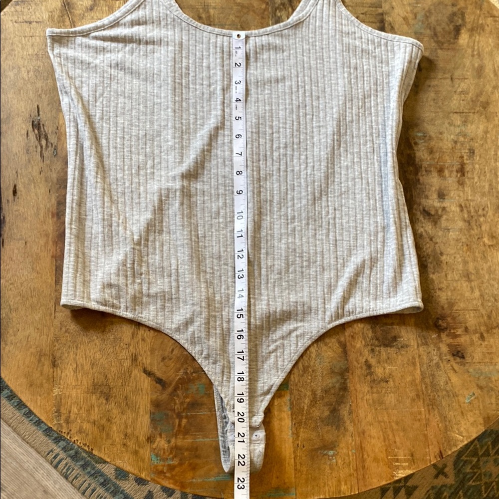 Gray Ribbed Body Suit - Picture 6 of 7